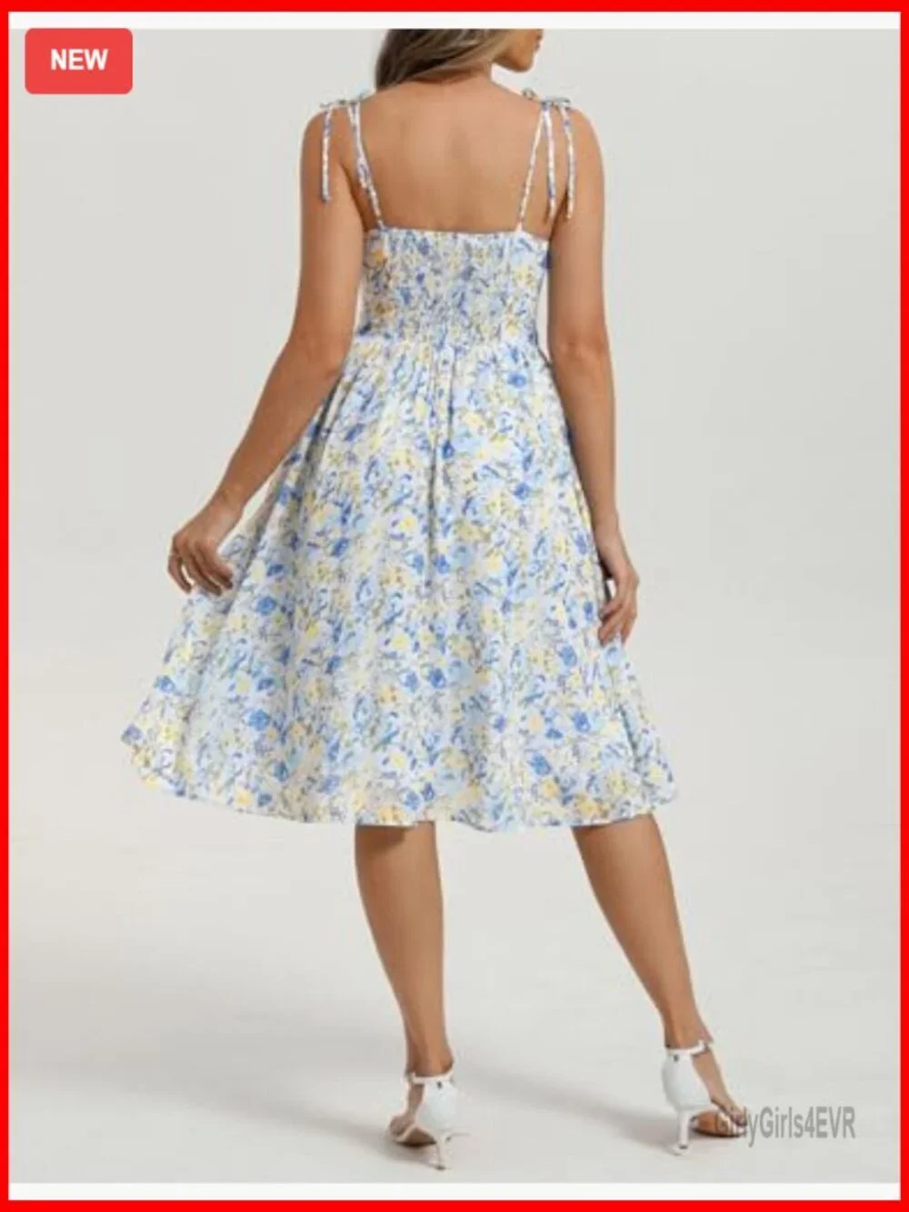 Spaghetti Strap Midi Sundress with Pockets Floral